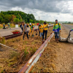 Ejecutan mantenimiento de 4 kilómetros de la autopista hacia el puente Angostura